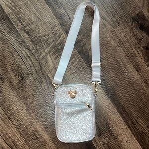 Glittery Silver Disney Crossbody Bag